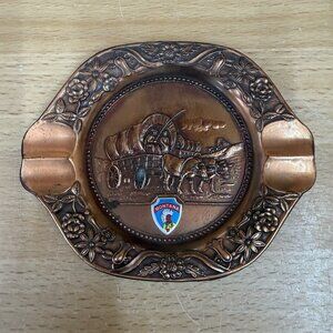 Vintage Copper Souvenir Ashtray from Montana Cowboy Made in Japan